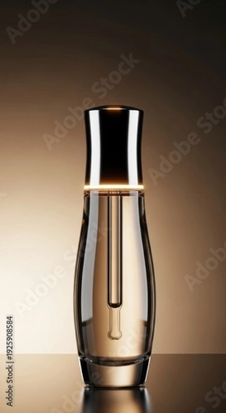 Obraz Luxury Perfume Bottle on Dark Surface with Gradient Background