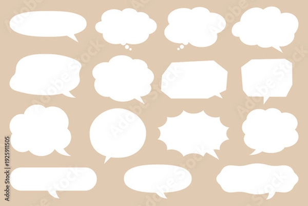 Obraz デザインに使えるシンプル吹き出し【 ベクター・吹き出し口移動可能 】