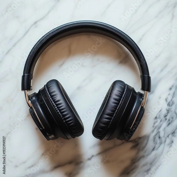 Obraz headphones on black background