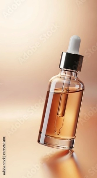 Obraz Serum Bottle with Dropper on Soft Focus Background
