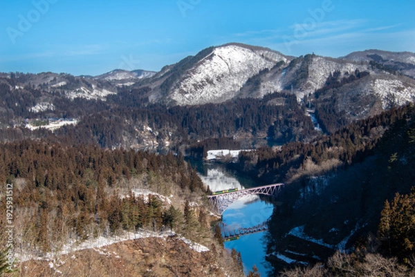 Fototapeta 冬の只見線第一橋梁