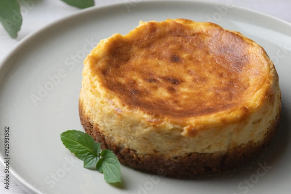 Obraz ホール豆腐チーズケーキのクローズアップ