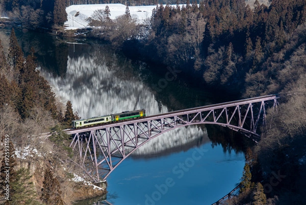 Fototapeta 冬の只見線第一橋梁
