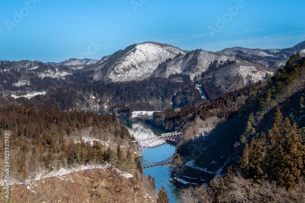 Fototapeta 冬の只見線第一橋梁