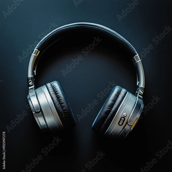 Obraz headphones on black background