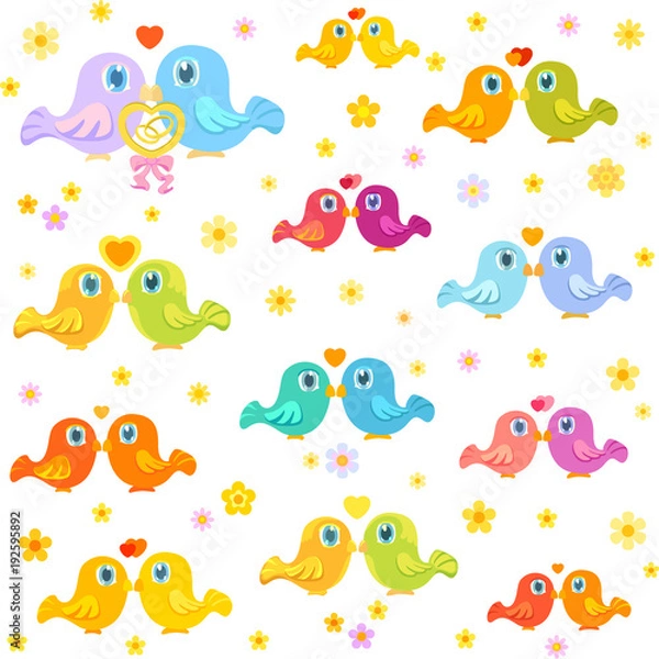 Obraz Little birds` love, pattern