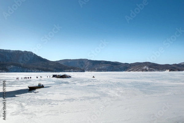 Fototapeta 氷結した桧原湖