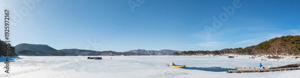 Fototapeta 氷結した桧原湖