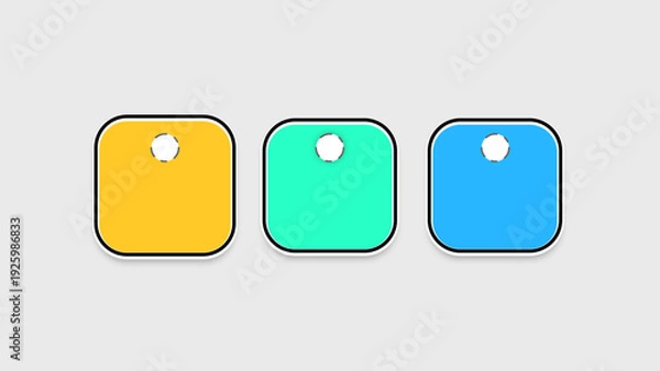 Fototapeta 3 steps, features, services infographic