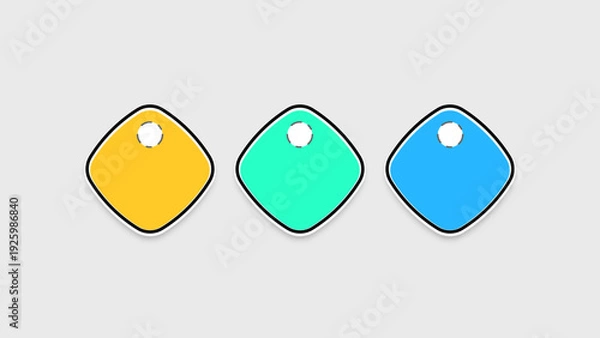 Fototapeta 3 steps, features, services infographic