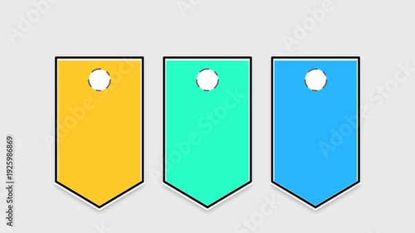 Fototapeta 3 steps, features, services infographic