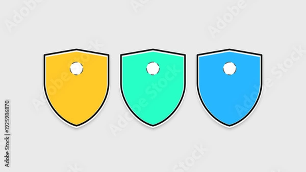 Fototapeta 3 steps, features, services infographic