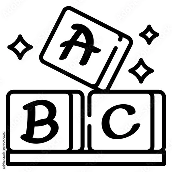 Obraz Alphabet Blocks Line Icon
