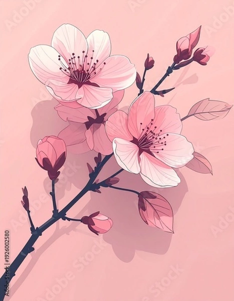 Obraz やわらかなマット質感のパステルグラデーション背景に桜の花びらを配置したミニマル構図。
淡いカラーの自然なトランジションが広がるエアリーな春の雰囲気。