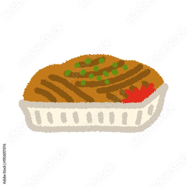 Obraz 焼きそば イラスト 夏祭り 屋台 縁日 手描き シンプル