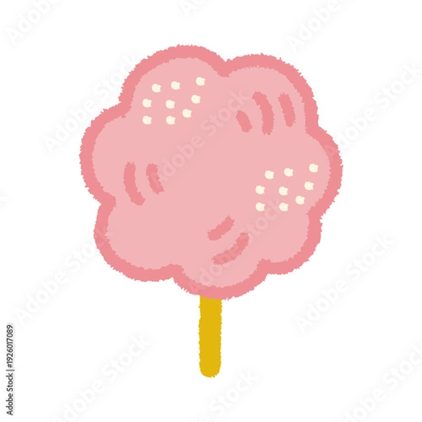 Obraz 綿あめ イラスト 夏祭り 綿菓子 屋台 手描き シンプル