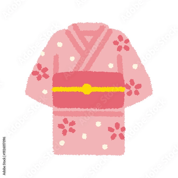 Obraz 浴衣 子ども イラスト 夏祭り 女の子 和装 手描き シンプル