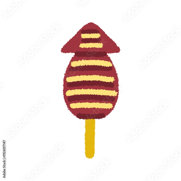 Obraz イカ焼き イラスト 夏祭り 屋台 グルメ 手描き シンプル