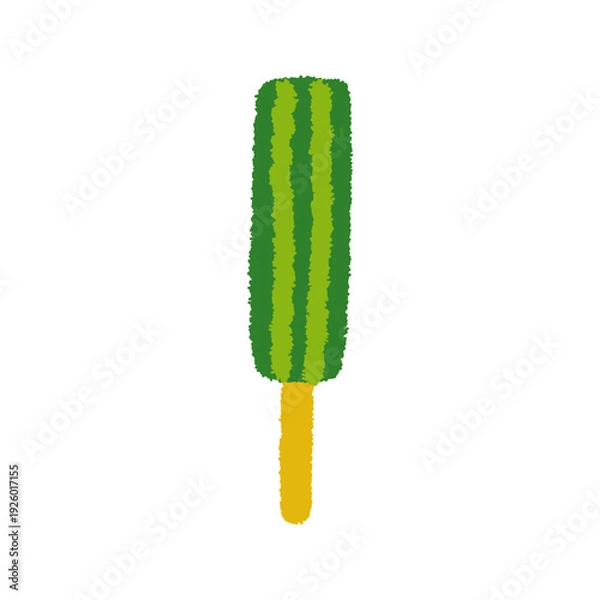 Obraz 冷やしきゅうり イラスト 夏祭り 屋台 手描き シンプル