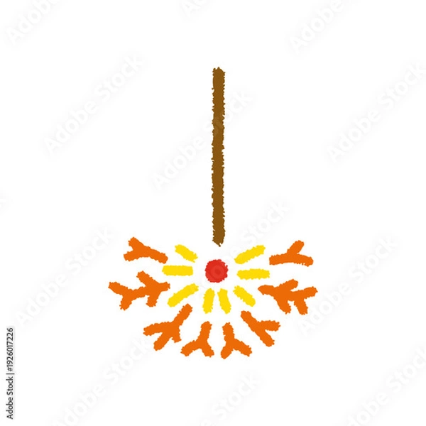 Obraz 線香花火 イラスト 夏 手描き シンプル