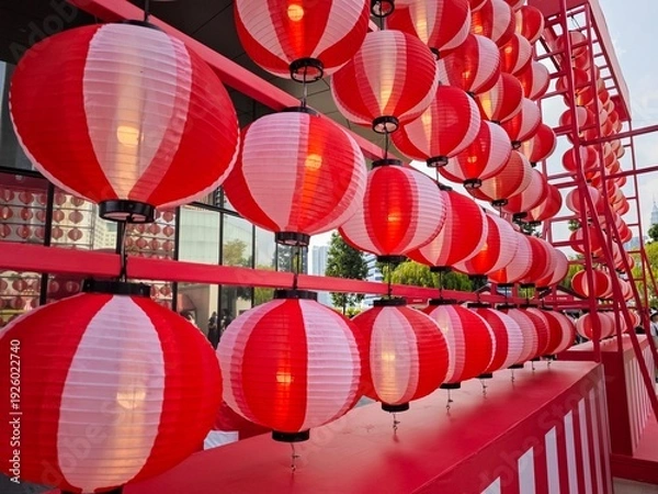 Obraz red chinese lanterns