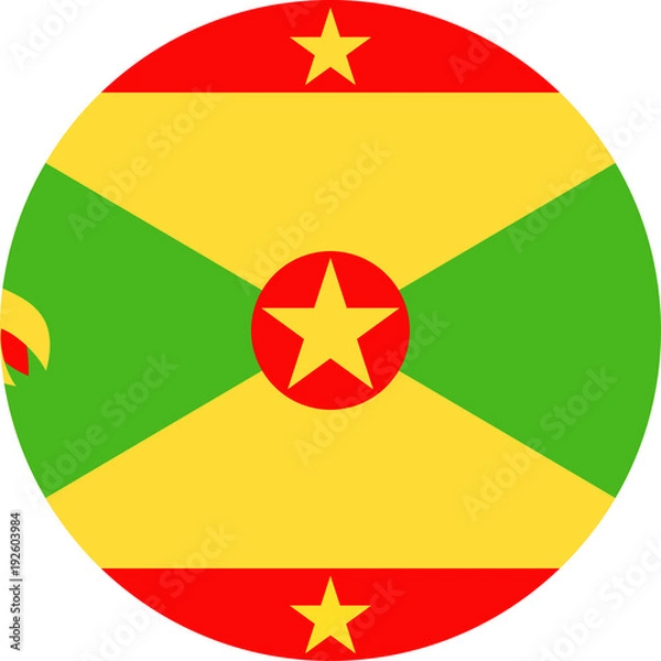 Fototapeta Grenada Flag Vector Round Flat Icon