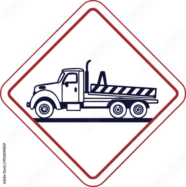 Obraz flatbed truck icon silhouette vector icon