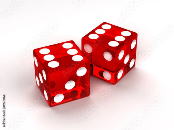 Obraz two red glass dices
