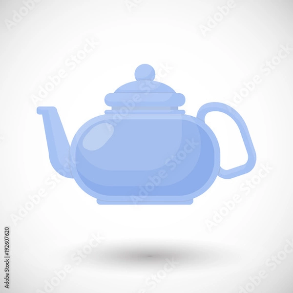 Fototapeta Glass teapot flat vector icon