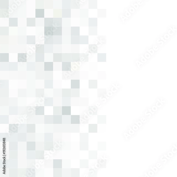 Fototapeta Abstract gray white background with mesh of squares. Mosaic. Geometric template. Digital style.