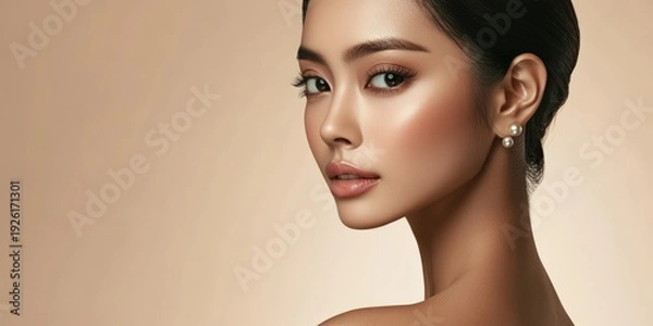 Obraz 真珠のイヤリングと肌