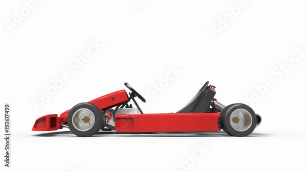 Fototapeta Go kart car. Karting. 3D rendering.