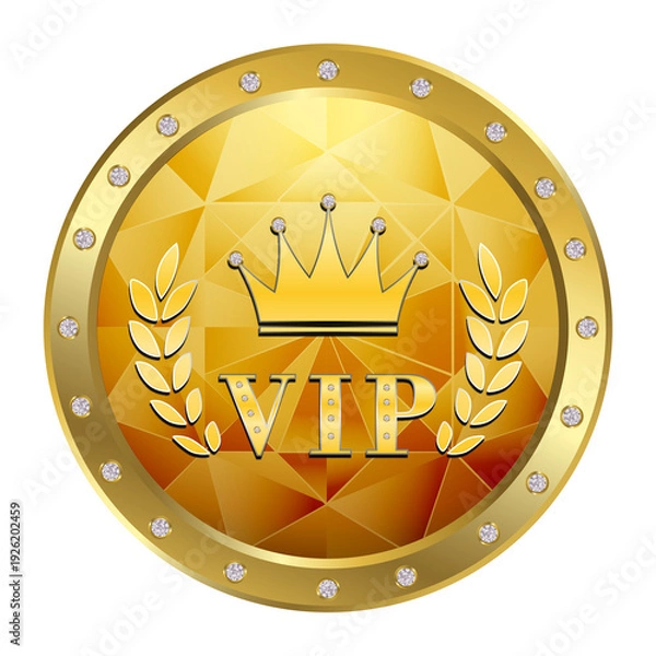 Obraz VIP vector golden shield with crown