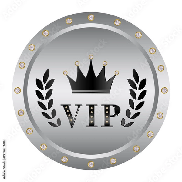 Obraz vip crown icon vector illustration