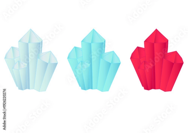 Obraz 宝石の結晶。クリスタルのイラスト。