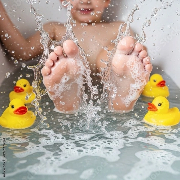 Obraz 몽글몽글 거품과 함께하는 시원한 물놀이