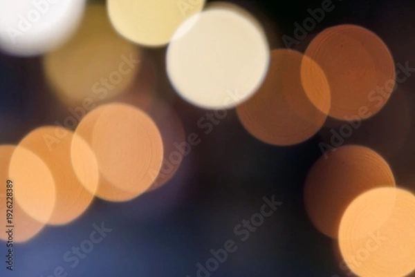 Obraz 温かい灯りの抽象イメージ　丸ボケのテクスチャ素材