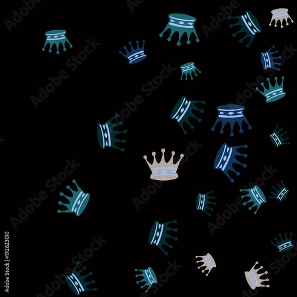 Fototapeta Elegant vector background with colored crowns. Simple gentle template for the card, invitation, printing. Fashionable decoration with beautiful crowns.
