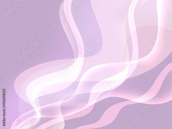 Obraz 滑らかな透明感のある煙のようなウェーブの背景素材