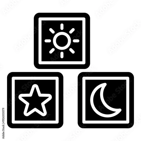 Obraz Baby blocks toy glyph solid icon	