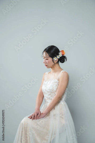 Obraz ウェディングドレスを着た花嫁