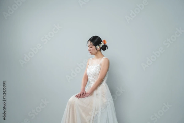 Obraz ウェディングドレスを着た花嫁