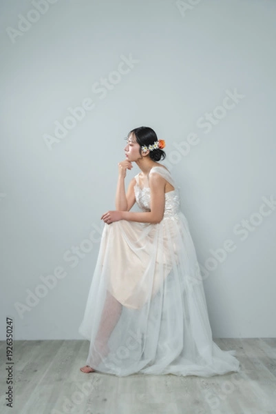 Obraz ウェディングドレスを着た花嫁