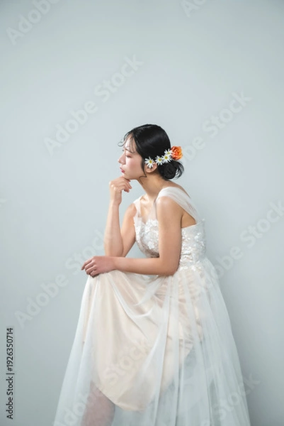 Obraz ウェディングドレスを着た花嫁