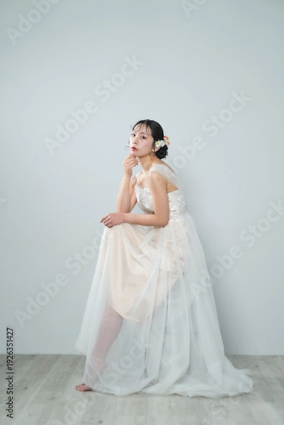 Obraz ウェディングドレスを着た花嫁