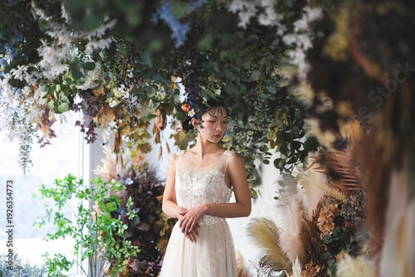 Obraz ウェディングドレスを着た花嫁