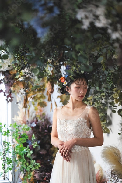 Obraz ウェディングドレスを着た花嫁