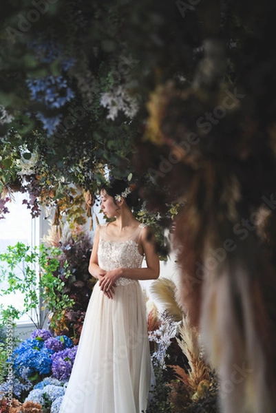 Obraz ウェディングドレスを着た花嫁