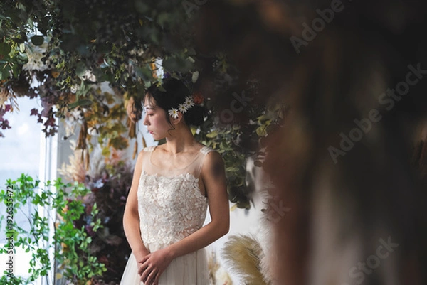 Obraz ウェディングドレスを着た花嫁