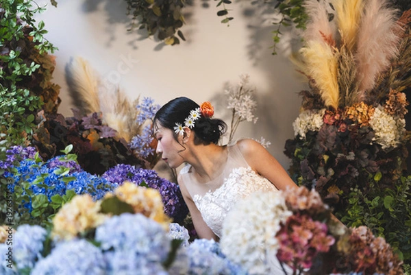 Obraz ウェディングドレスを着た花嫁